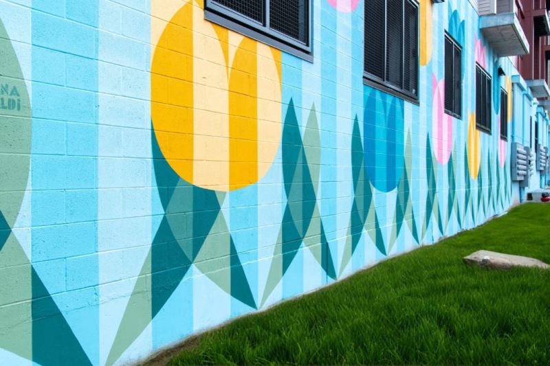 a mural on a wall